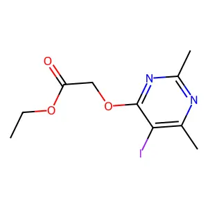 Ethyl 2-[(5-iodo-2,6-dimethyl-4-pyrimidinyl)oxy]acetate structure