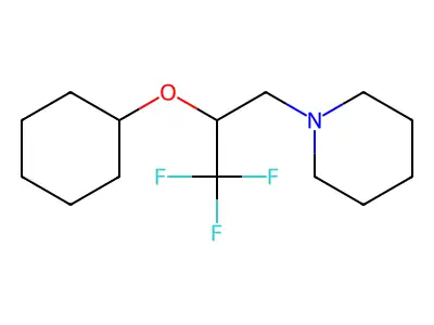 1-[2-(Cyclohexyloxy)-3,3,3-trifluoropropyl]piperidine structure