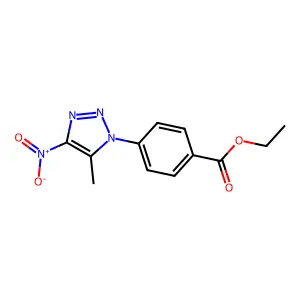 ethyl 4-(5-methyl-4-nitro-1H-1,2,3-triazol-1-yl)benzenecarboxylate structure