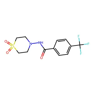 N-(1,1-dioxo-1lambda~6~,4-thiazinan-4-yl)-4-(trifluoromethyl)benzenecarboxamide structure