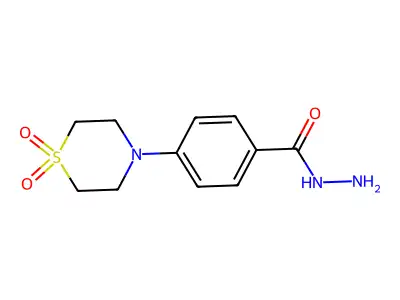 4-(1,1-Dioxo-1lambda~6~,4-thiazinan-4-yl)benzenecarbohydrazide structure