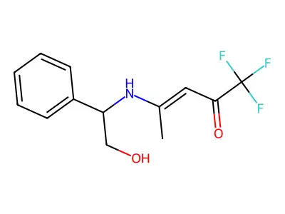 1,1,1-Trifluoro-4-[(2-hydroxy-1-phenylethyl)amino]pent-3-en-2-one structure