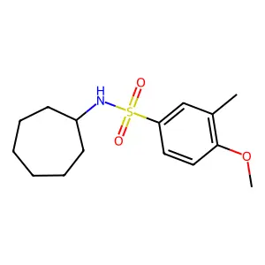 N-cycloheptyl-4-methoxy-3-methylbenzenesulfonamide structure