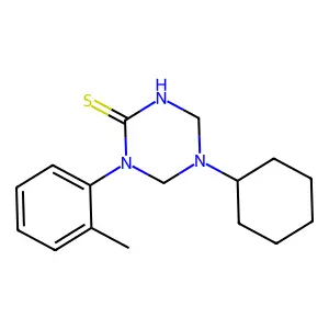 5-Cyclohexyl-1-(2-methylphenyl)-1,3,5-triazinane-2-thione structure