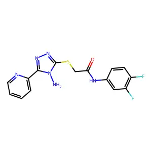2-{[4-amino-5-(pyridin-2-yl)-4H-1,2,4-triazol-3-yl]sulfanyl}-N-(3,4-difluorophenyl)acetamide structure