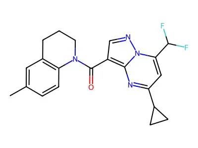 [5-cyclopropyl-7-(difluoromethyl)pyrazolo[1,5-a]pyrimidin-3-yl]-(6-methyl-3,4-dihydro-2H-quinolin-1-yl)methanone structure