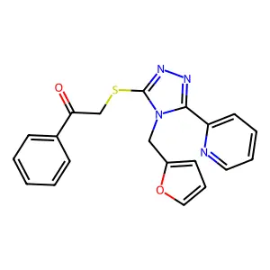 2-{[4-(furan-2-ylmethyl)-5-(pyridin-2-yl)-4H-1,2,4-triazol-3-yl]sulfanyl}-1-phenylethanone structure