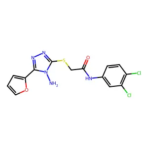 2-((4-amino-5-(furan-2-yl)-4H-1,2,4-triazol-3-yl)thio)-N-(3,4-dichlorophenyl)acetamide structure