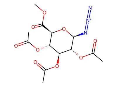 methyl (2S,3S,4S,5R,6R)-3,4,5-triacetyloxy-6-azidooxane-2-carboxylate structure