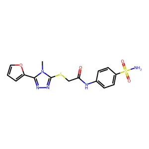 2-{[5-(furan-2-yl)-4-methyl-4H-1,2,4-triazol-3-yl]sulfanyl}-N-(4-sulfamoylphenyl)acetamide structure