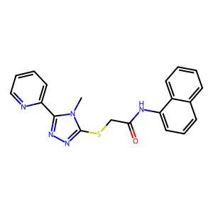 2-{[4-methyl-5-(pyridin-2-yl)-4H-1,2,4-triazol-3-yl]sulfanyl}-N-(naphthalen-1-yl)acetamide structure