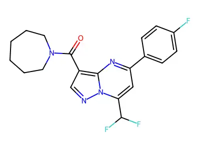 azepan-1-yl-[7-(difluoromethyl)-5-(4-fluorophenyl)pyrazolo[1,5-a]pyrimidin-3-yl]methanone structure