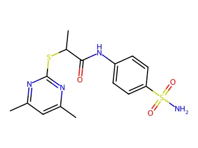 2-[(4,6-dimethylpyrimidin-2-yl)sulfanyl]-N-(4-sulfamoylphenyl)propanamide structure