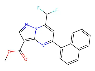 methyl 7-(difluoromethyl)-5-(naphthalen-1-yl)pyrazolo[1,5-a]pyrimidine-3-carboxylate structure
