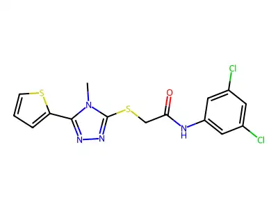 N-(3,5-dichlorophenyl)-2-{[4-methyl-5-(thiophen-2-yl)-4H-1,2,4-triazol-3-yl]sulfanyl}acetamide structure