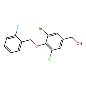 {3-Bromo-5-chloro-4-[(2-fluorobenzyl)oxy]phenyl}methanol structure