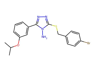 3-[(4-bromobenzyl)sulfanyl]-5-[3-(propan-2-yloxy)phenyl]-4H-1,2,4-triazol-4-amine structure