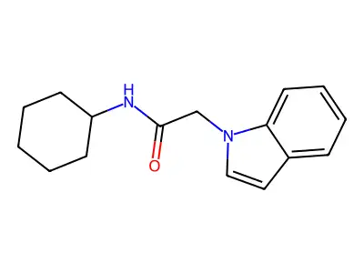 N-cyclohexyl-2-(1H-indol-1-yl)acetamide structure