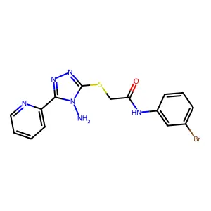 2-{[4-amino-5-(pyridin-2-yl)-4H-1,2,4-triazol-3-yl]sulfanyl}-N-(3-bromophenyl)acetamide structure