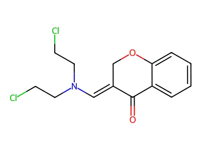 3-[Bis(2-chloroethyl)aminomethylidene]chromen-4-one structure
