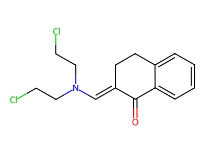 2-[Bis(2-chloroethyl)aminomethylidene]-3,4-dihydronaphthalen-1-one structure