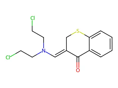 3-[Bis(2-chloroethyl)aminomethylidene]thiochromen-4-one structure