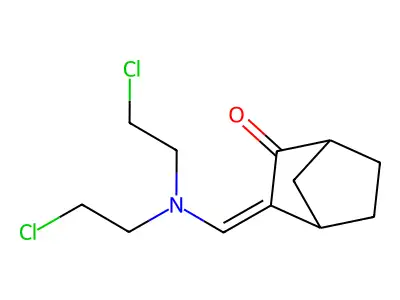 3-[Bis(2-chloroethyl)aminomethylidene]bicyclo[2.2.1]heptan-2-one structure