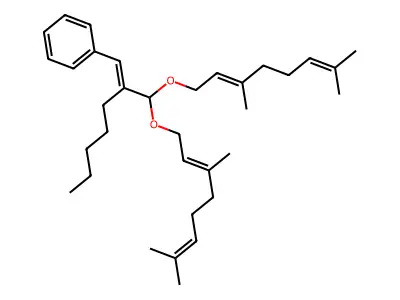 2-[Bis(3,7-dimethylocta-2,6-dienoxy)methyl]hept-1-enylbenzene structure