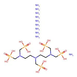 Decaammonium ((bis(2-(bis(phosphonatomethyl)amino)ethyl)amino)methyl)phosphonate structure