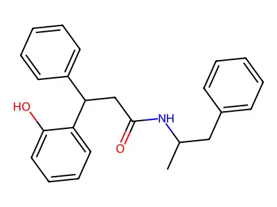 3-(2-hydroxyphenyl)-3-phenyl-N-(1-phenylpropan-2-yl)propanamide structure