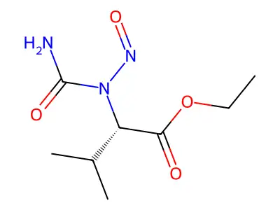 Valine, N-carbamoyl-N-nitroso-, ethyl ester structure