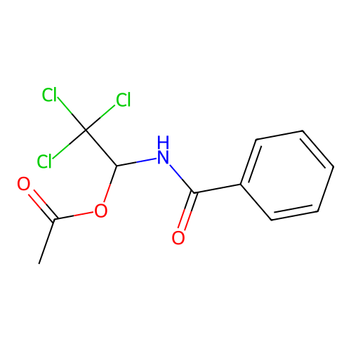(1-Benzamido-2,2,2-trichloroethyl) acetate structure
