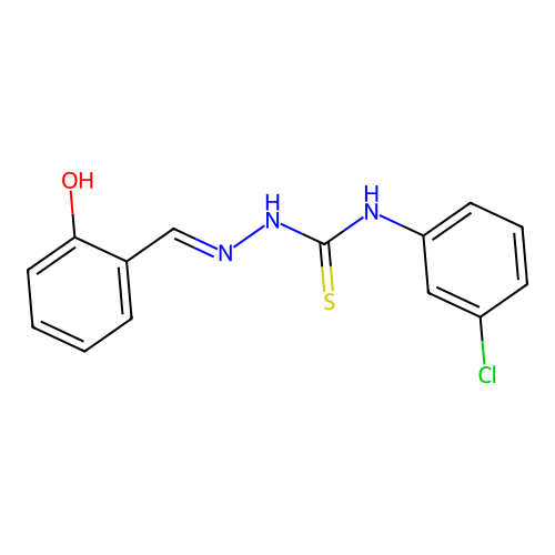 1-(3-Chlorophenyl)-3-[(2-hydroxyphenyl)methylideneamino]thiourea structure