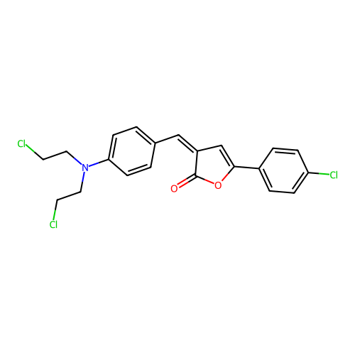 3-[[4-[Bis(2-chloroethyl)amino]phenyl]methylidene]-5-(4-chlorophenyl)furan-2-one structure