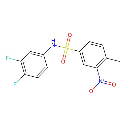 N-(3,4-difluorophenyl)-4-methyl-3-nitrobenzenesulfonamide structure