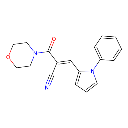 (2E)-2-(morpholin-4-ylcarbonyl)-3-(1-phenyl-1H-pyrrol-2-yl)prop-2-enenitrile structure