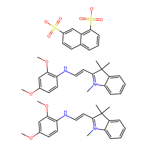 C.I. Basic Yellow 11, 1,5-naphthalenedisulfonate (2:1) structure