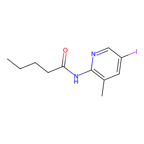 N-(5-iodo-3-methylpyridin-2-yl)pentanamide structure
