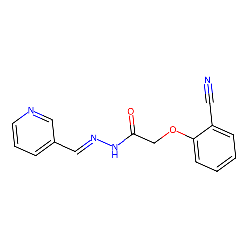2-(2-cyanophenoxy)-N'-[(E)-pyridin-3-ylmethylidene]acetohydrazide structure