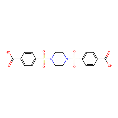 4,4'-(Piperazine-1,4-disulfonyl)dibenzoic acid structure