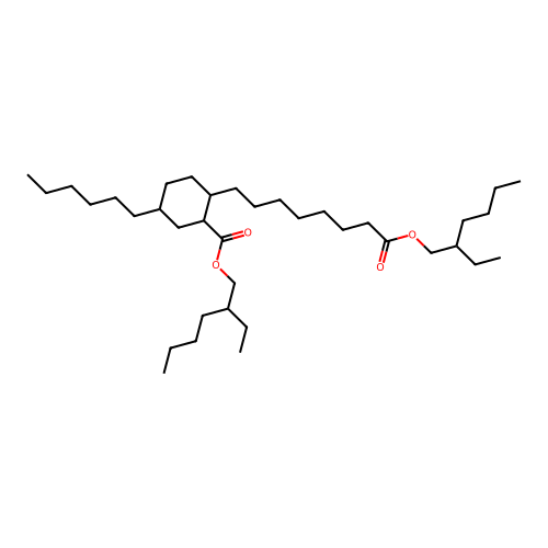 2(3)-Carboxy-4-hexylcyclohexaneoctanoic acid, bis(2-ethylhexyl) ester structure