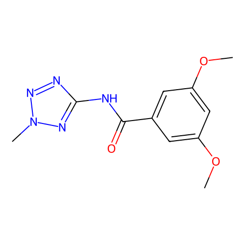 3,5-dimethoxy-N-(2-methyl-2H-tetrazol-5-yl)benzamide structure