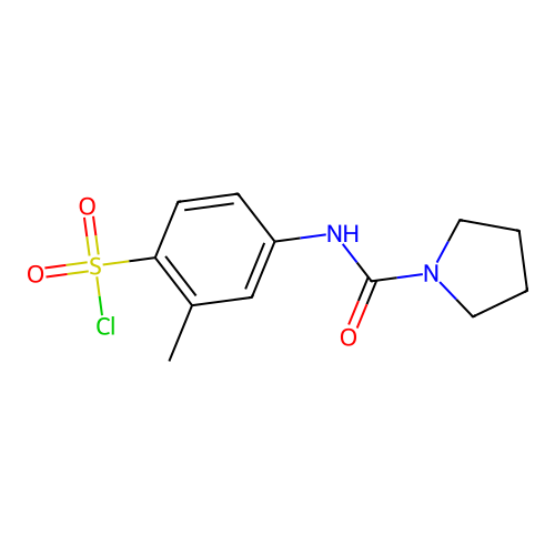 2-methyl-4-(pyrrolidine-1-carbonylamino)benzenesulfonyl Chloride structure
