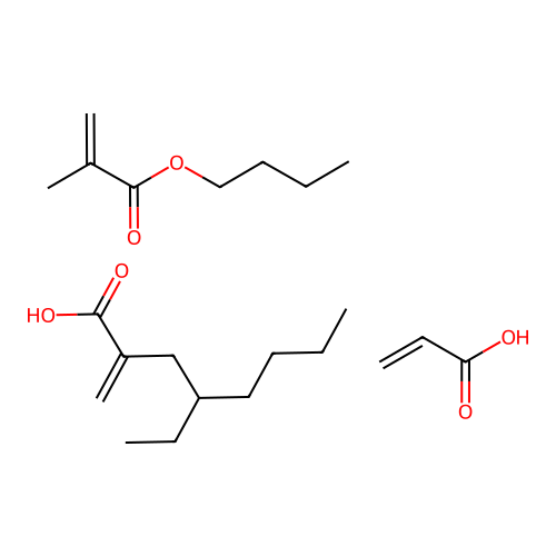 Butyl 2-methylprop-2-enoate;4-ethyl-2-methylideneoctanoic acid;prop-2-enoic acid structure