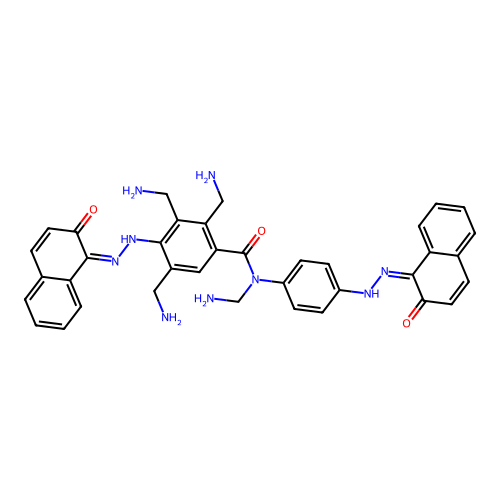 Benzamide, 4-[(2-hydroxy-1-naphthalenyl)azo]-N-[4-[(2-hydroxy-1-naphthalenyl)azo]phenyl]-, tetrakis(aminomethyl) deriv. structure