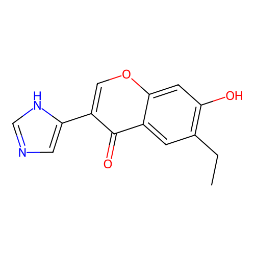 6-ethyl-7-hydroxy-3-(1H-imidazol-5-yl)chromen-4-one structure