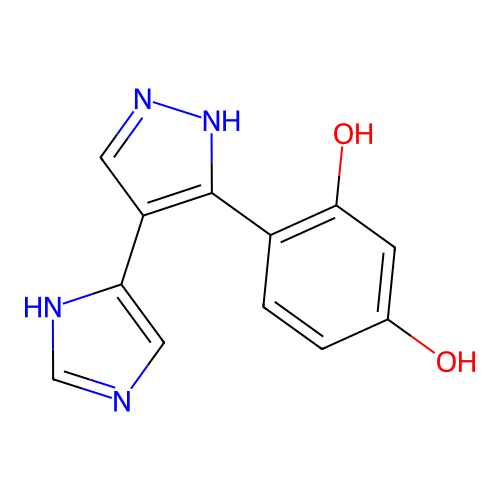 4-[4-(1H-imidazol-4-yl)-1H-pyrazol-3-yl]-1,3-benzenediol structure