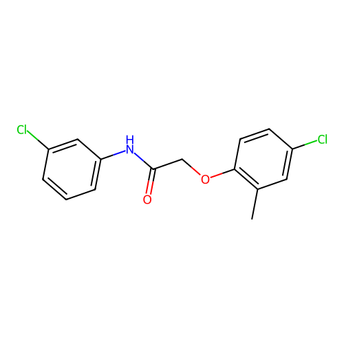 2-(4-chloro-2-methylphenoxy)-N-(3-chlorophenyl)acetamide structure