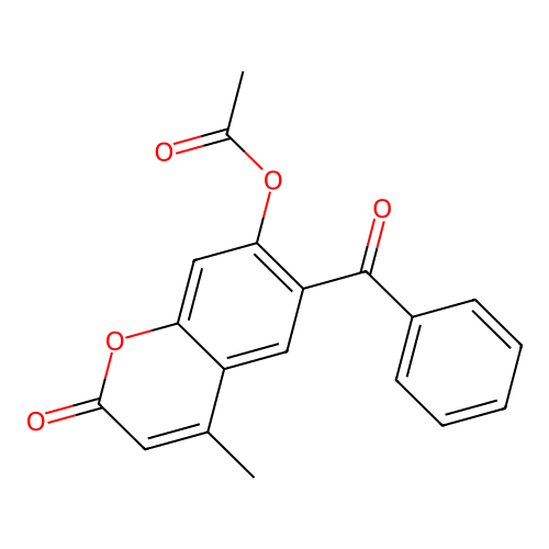 6-benzoyl-4-methyl-2-oxo-2H-chromen-7-yl acetate structure