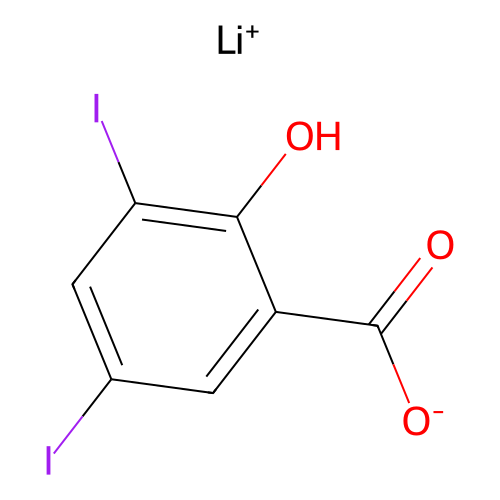 Lithium 3,5-diiodosalicylate structure